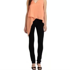 BCBGMAXMARA orange high/low v neck top